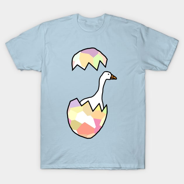 Gaming Goose Popping out of his Funny Easter Egg T-Shirt by ellenhenryart